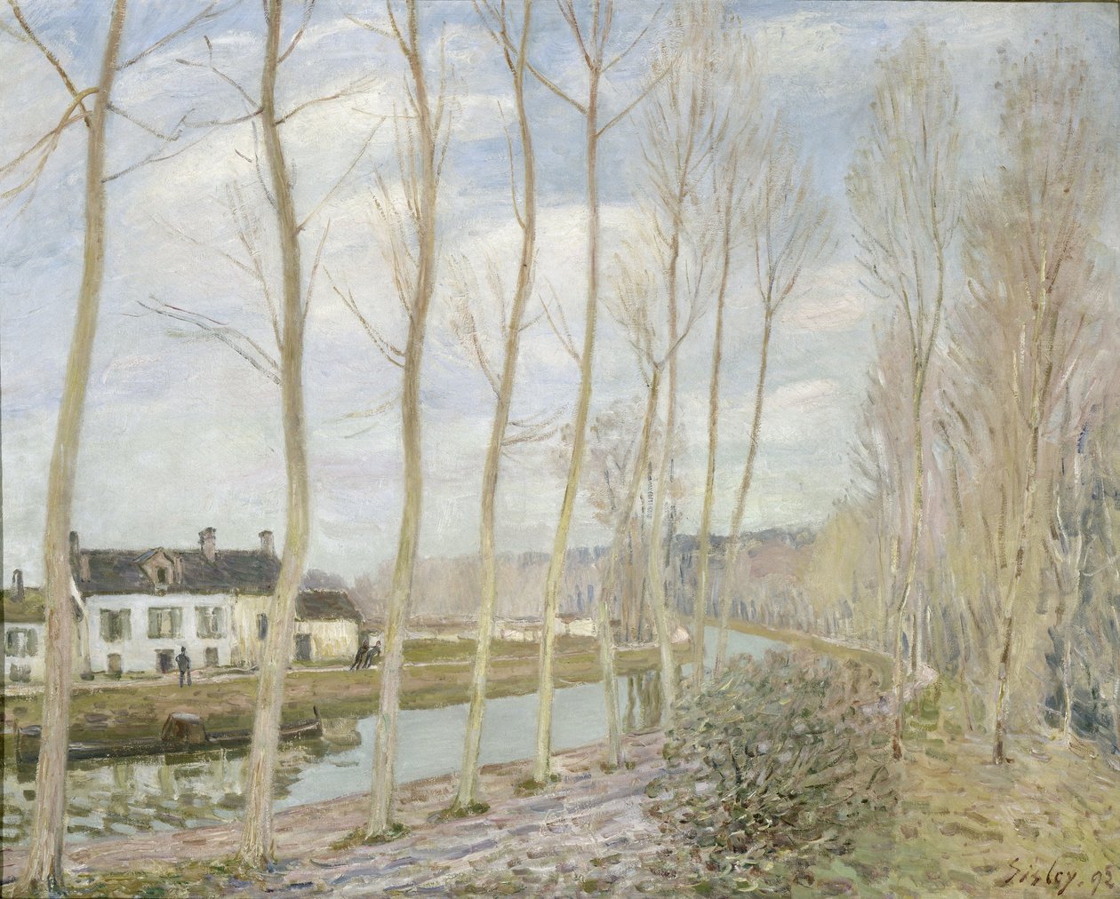 Het kanaal van de Loing door Alfred Sisley