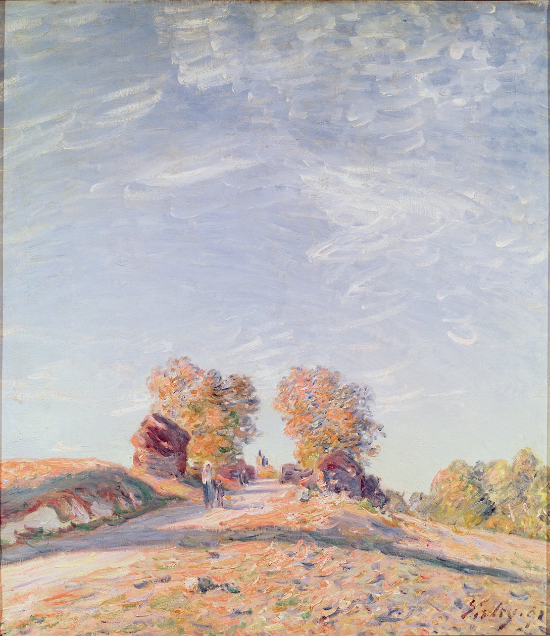 Zonnige weg omhoog, 1891 door Alfred Sisley