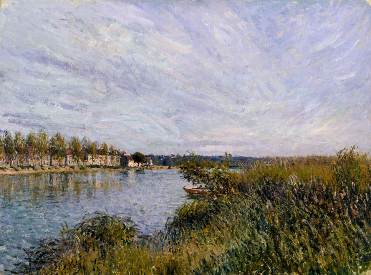 Uitzicht op Saint-Mammès door Alfred Sisley
