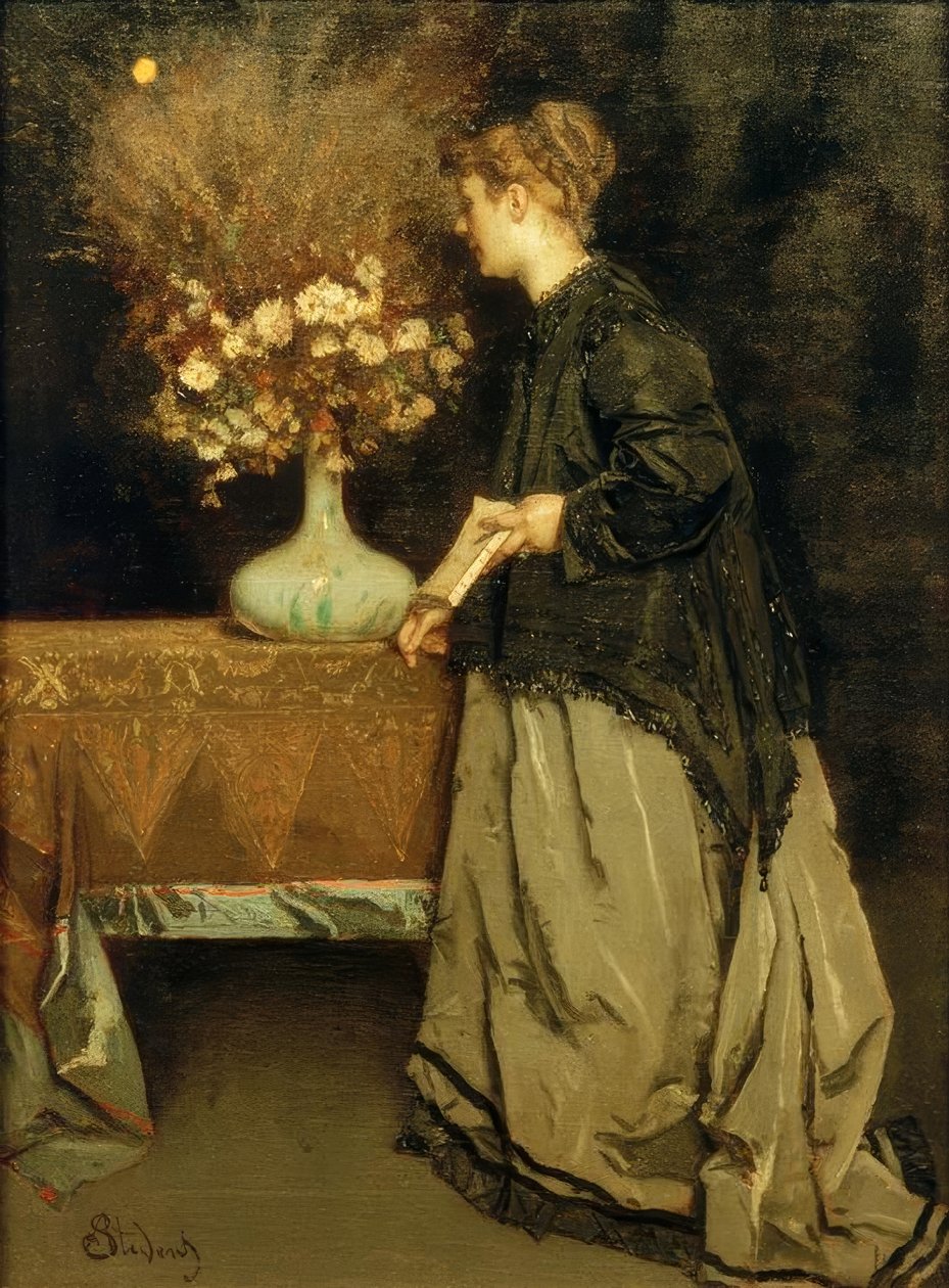 A. Stevens, Herfstbloemen door Alfred Emile Stevens