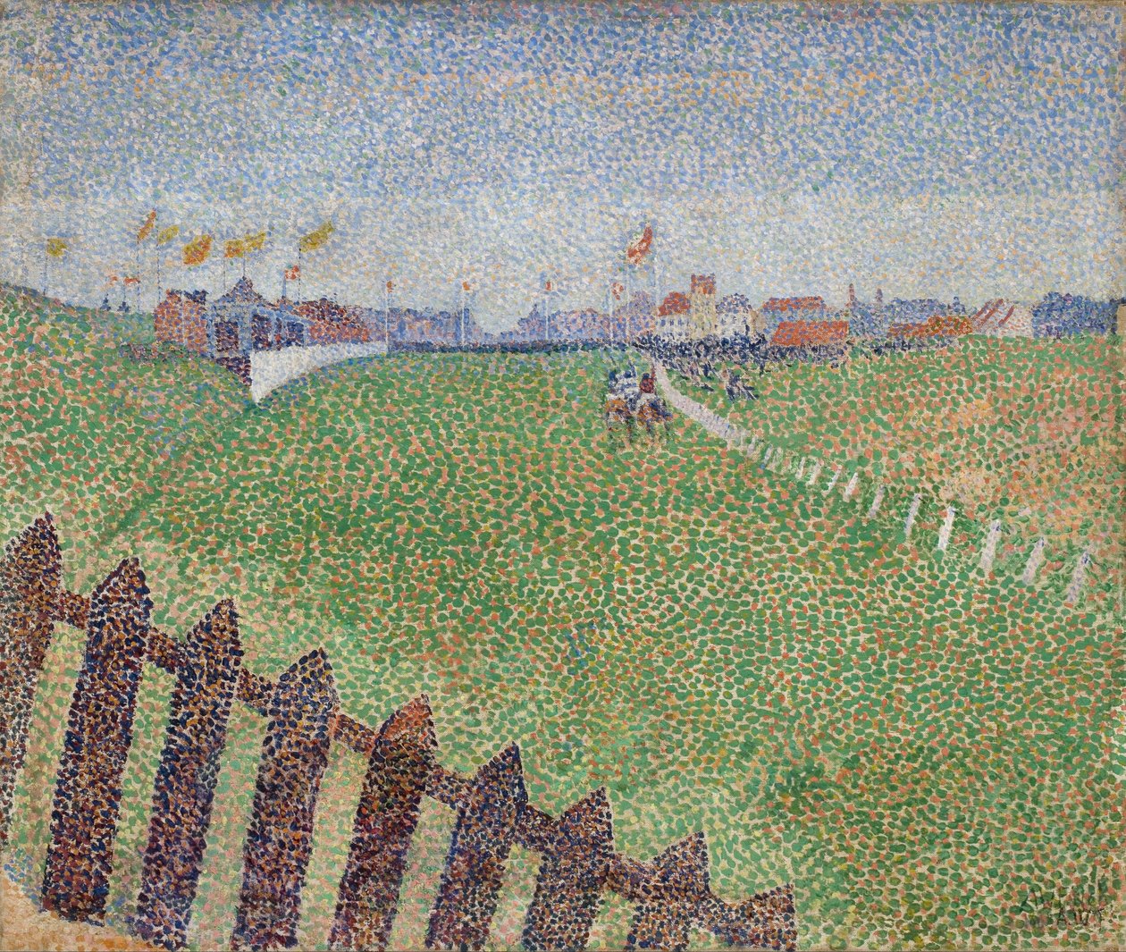 De Wellington Renbaan in Motregen (Oostende) door Alfred William Finch