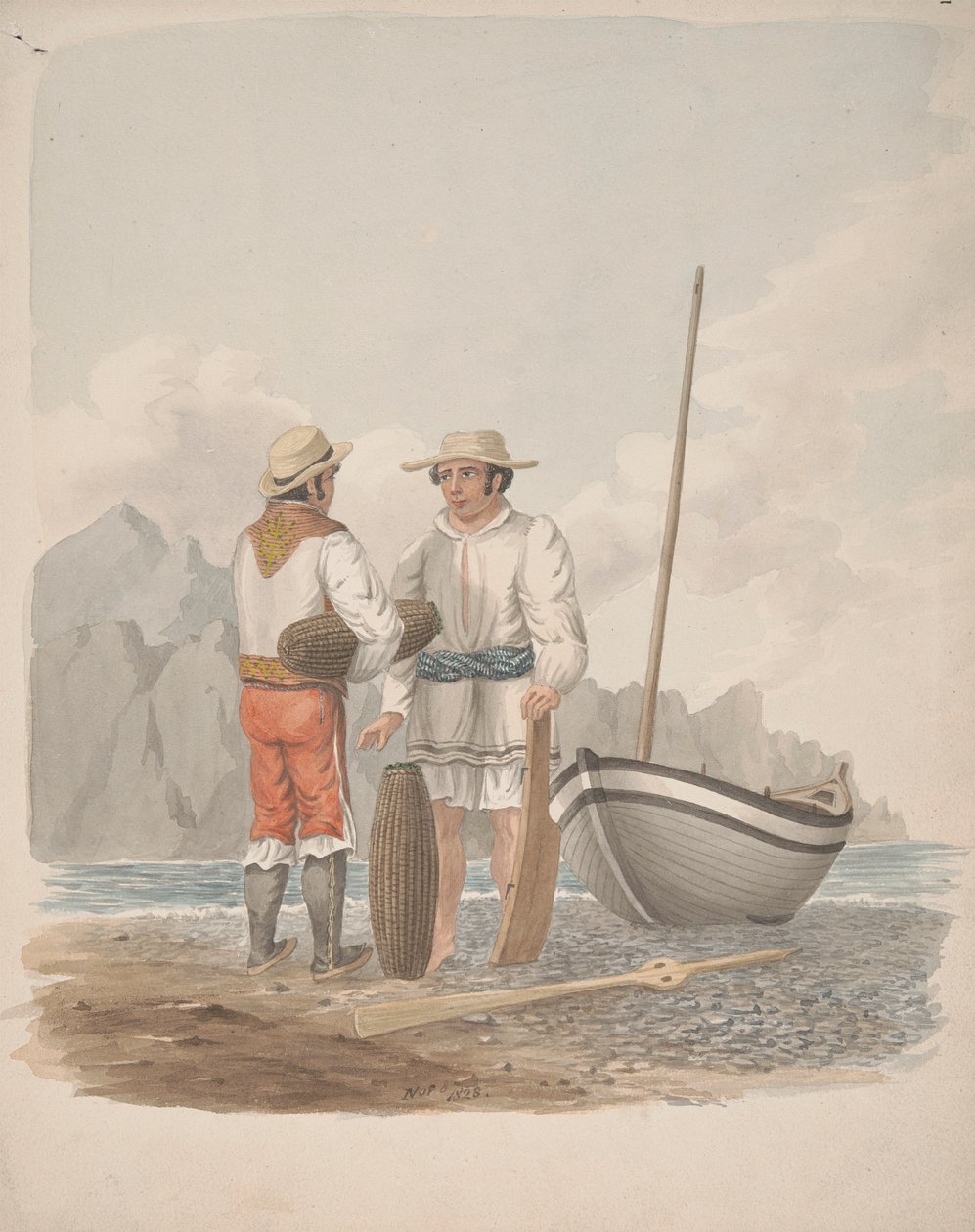 Bootman en Medianero van Garachics, Tenerife door Alfred Diston