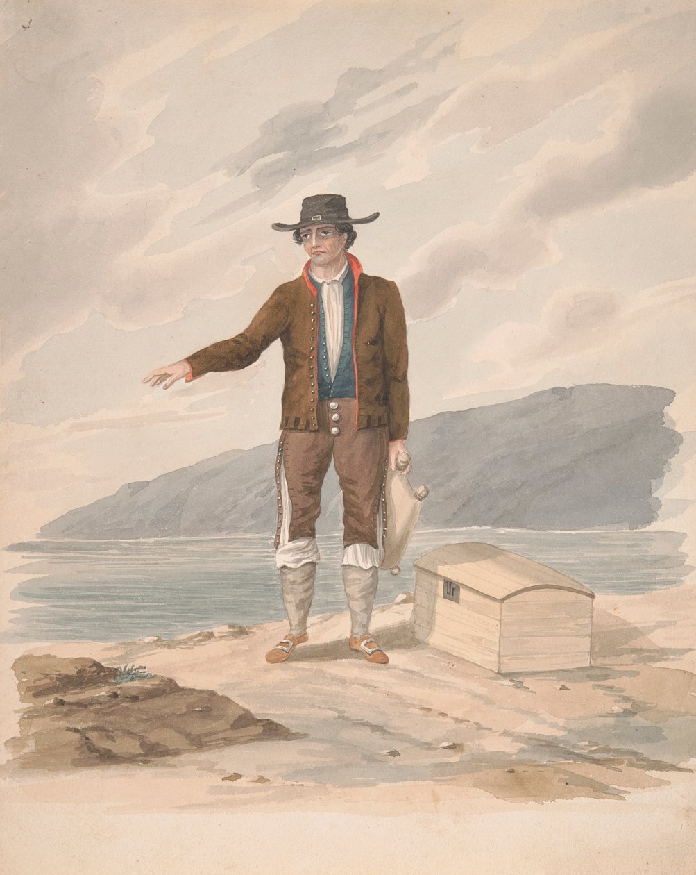 Man staand aan de kust - Hierro door Alfred Diston