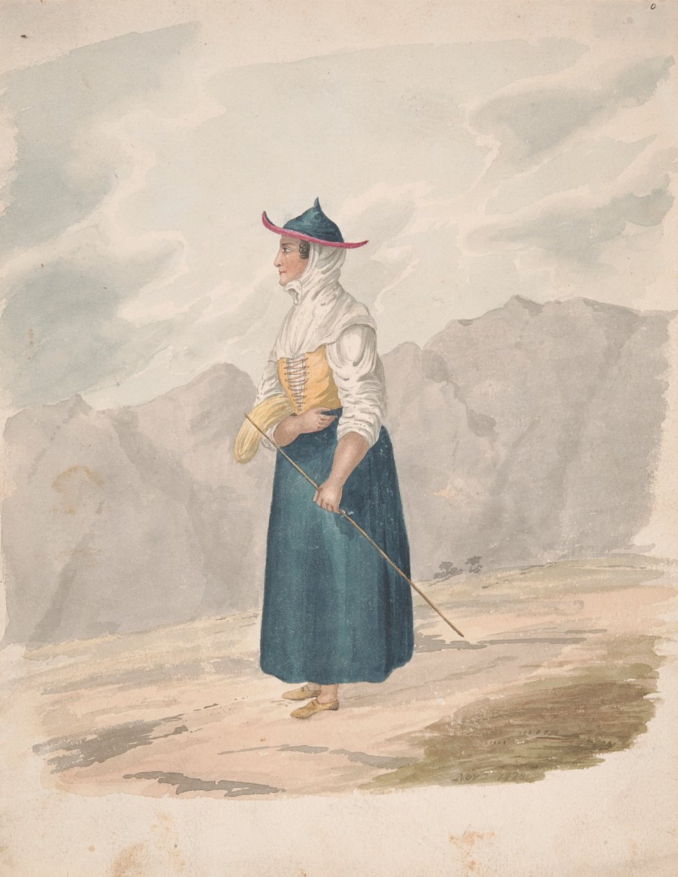 Boerin met staf, La Palma door Alfred Diston