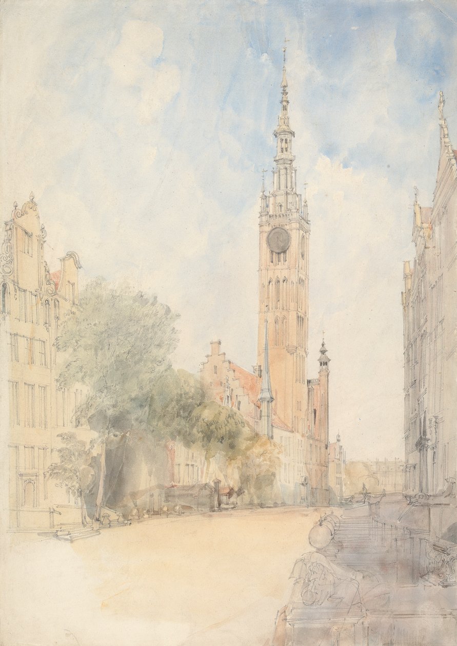 Het Stadhuis, Danzig door Alfred Gomersal Vickers