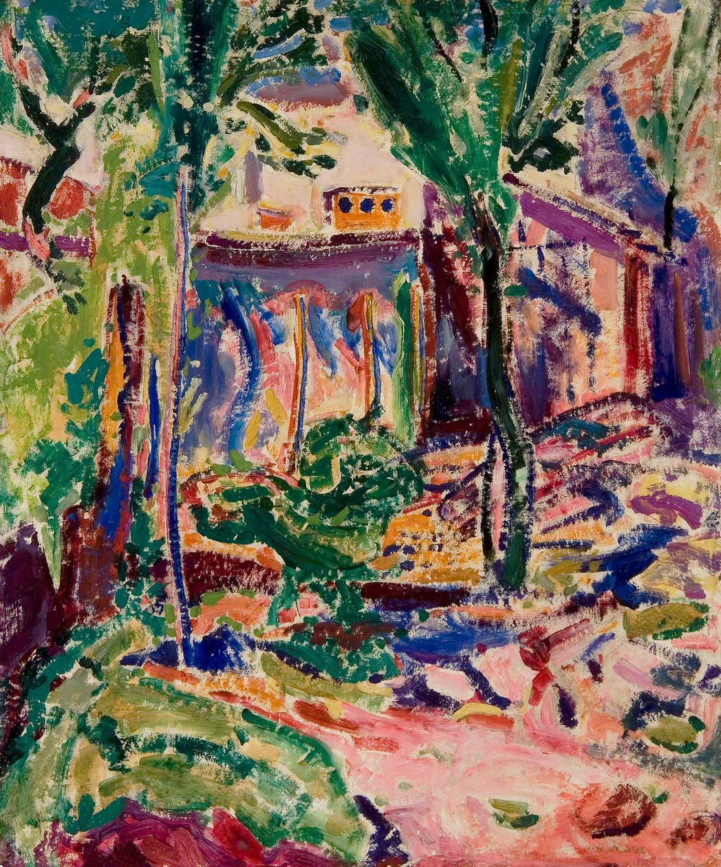 Landschap met huis door Alfred Henry Maurer