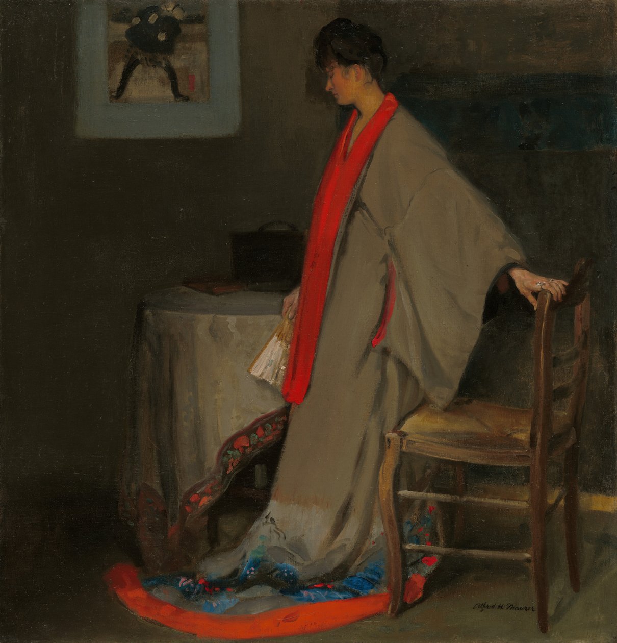 Jonge vrouw in kimono, ca. 1901 door Alfred Henry Maurer