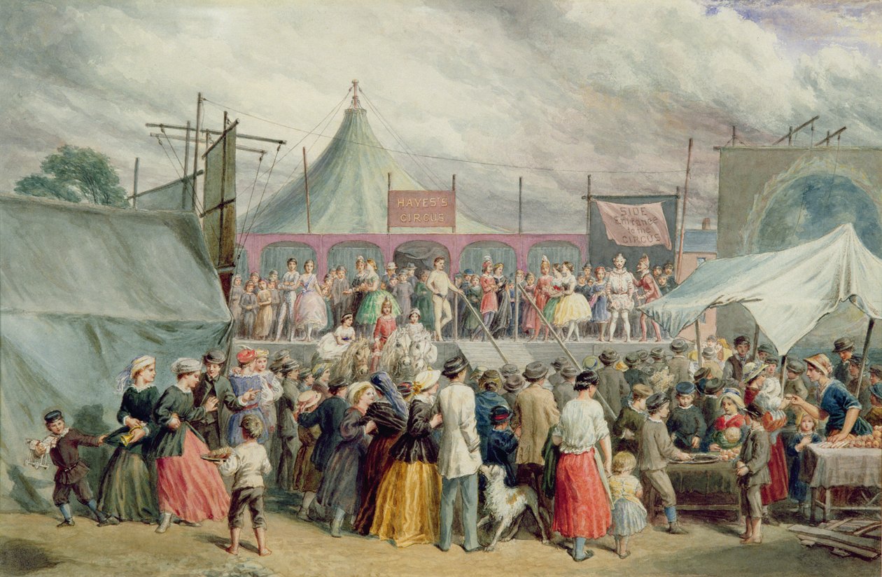 Een bezoek aan het circus, ca. 1885 door Alfred Hunt