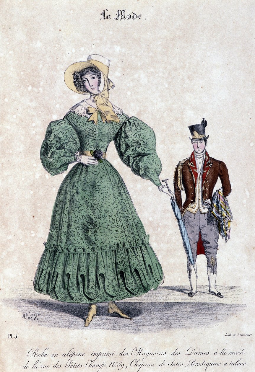 Vrouwelijke en mannelijke mode door Alfred Leon Lemercier
