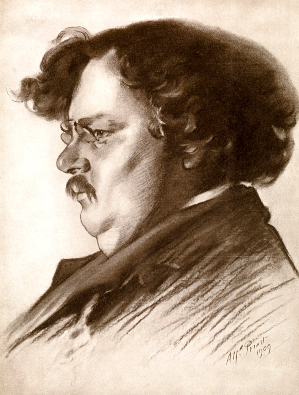 Gilbert Keith Chesterton, Engelse schrijver, 1909 1910 door Alfred Priest