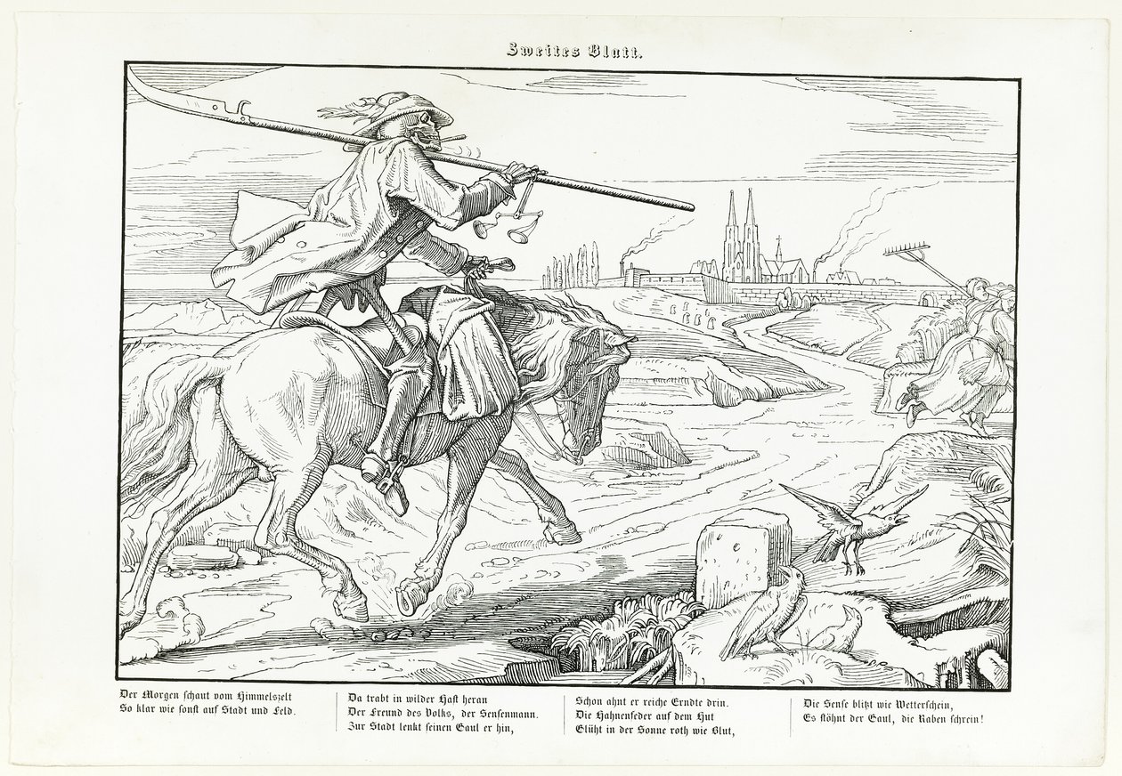 Auch ein Todtentanz, plaat II door Alfred Rethel