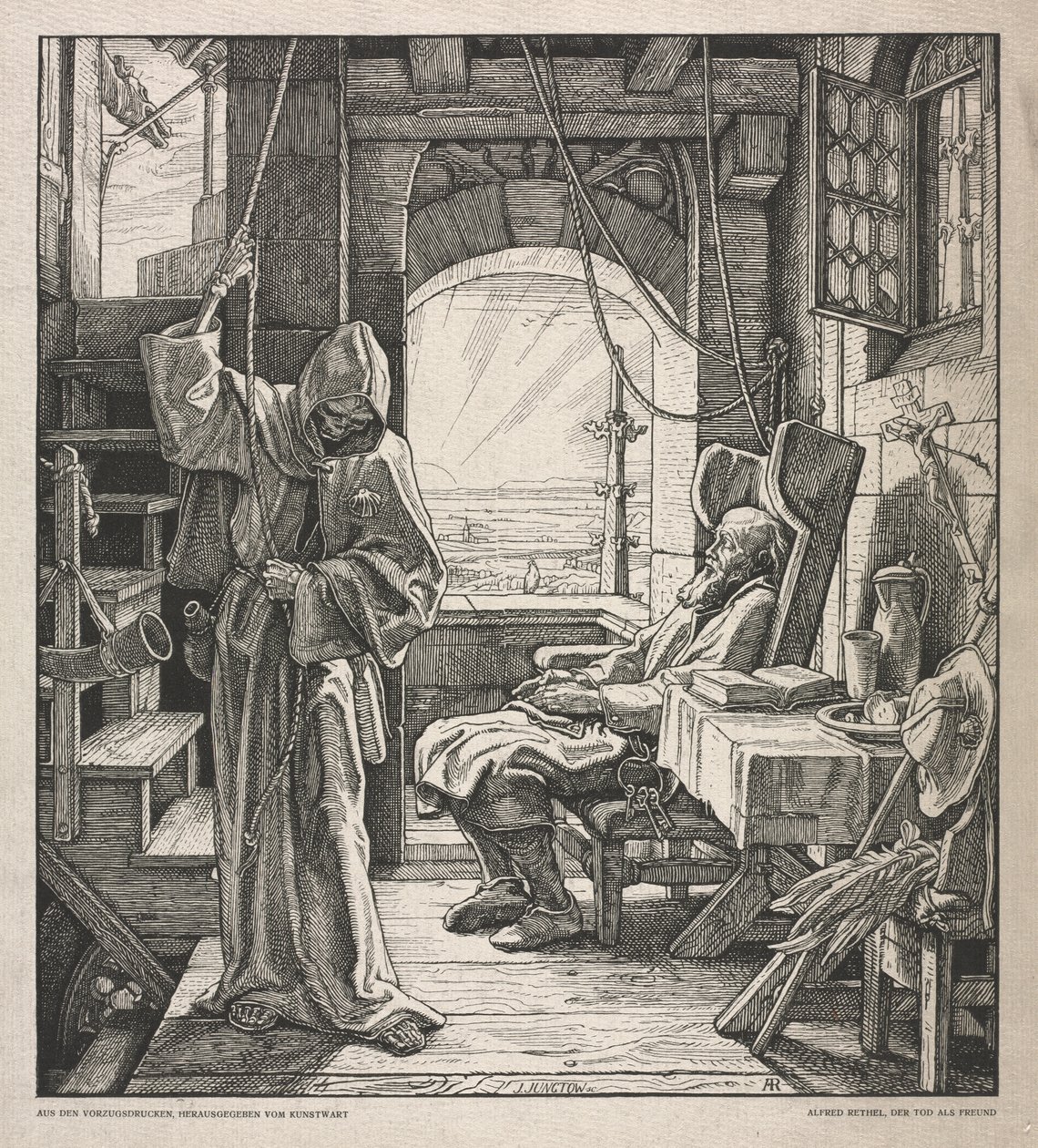 Dans van de dood: Dood als vriend door Alfred Rethel
