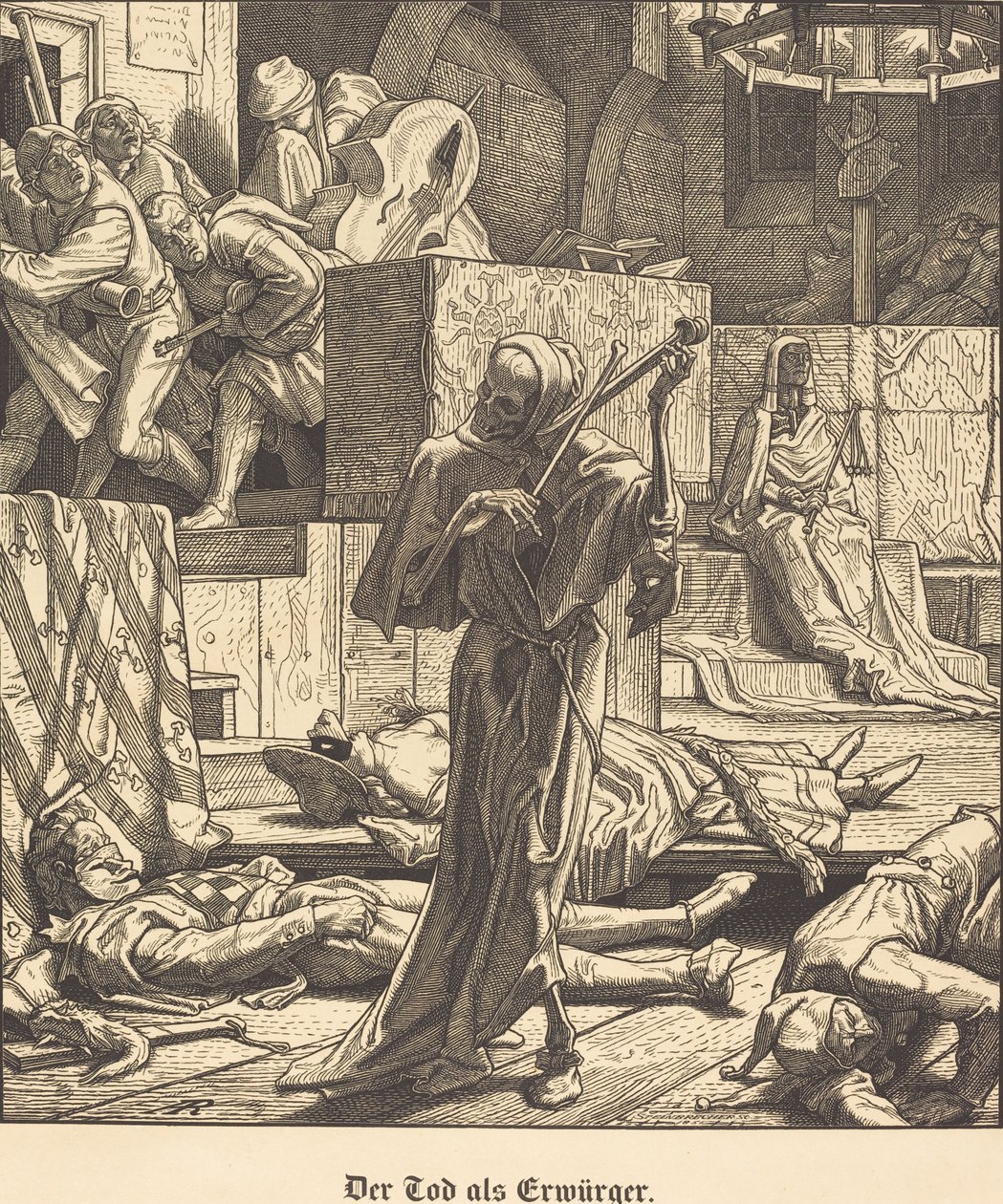 De dood als wurgengel door Alfred Rethel