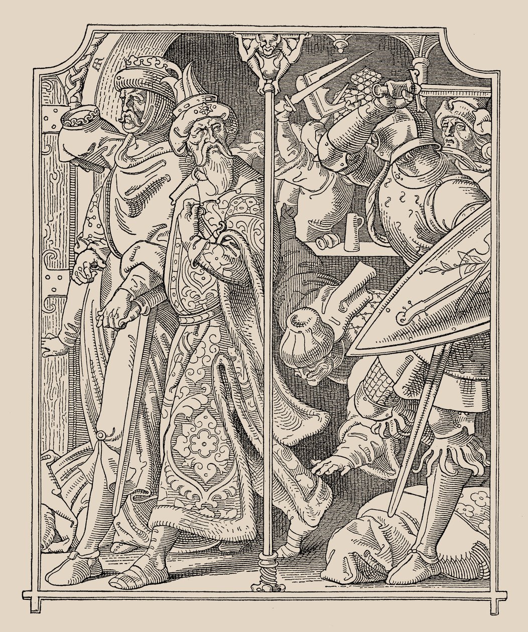 Die Nibelungen. Etzel en Kriemhild, 1840-1841 door Alfred Rethel