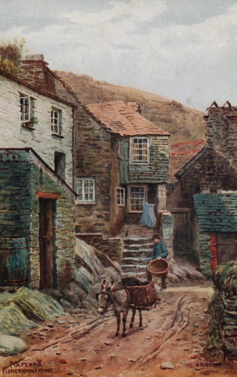 Vissershuis, Polperro door Alfred Robert Quinton