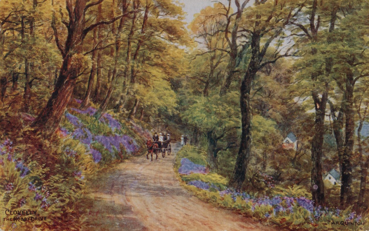 Hobby Drive, Clovelly (kleur litho) door Alfred Robert Quinton