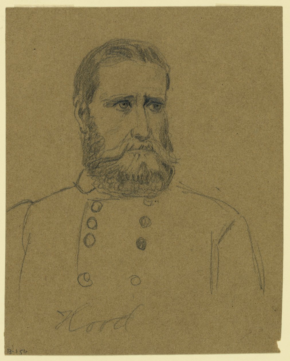 Confederale Generaal John Bell Hood door Alfred Rudolph Waud