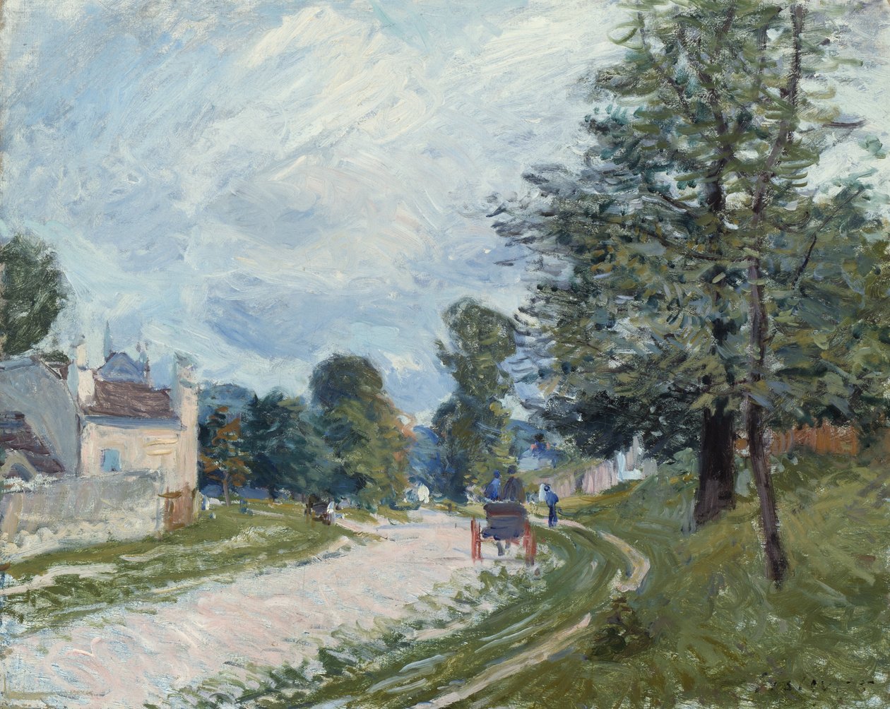 Een bocht in de weg door Alfred Sisley