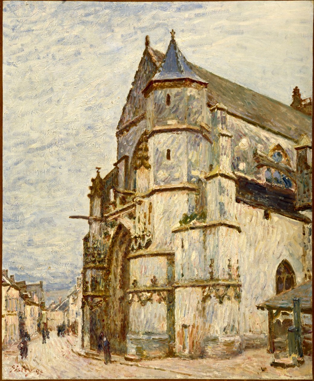 Kerk in Moret na de regen door Alfred Sisley