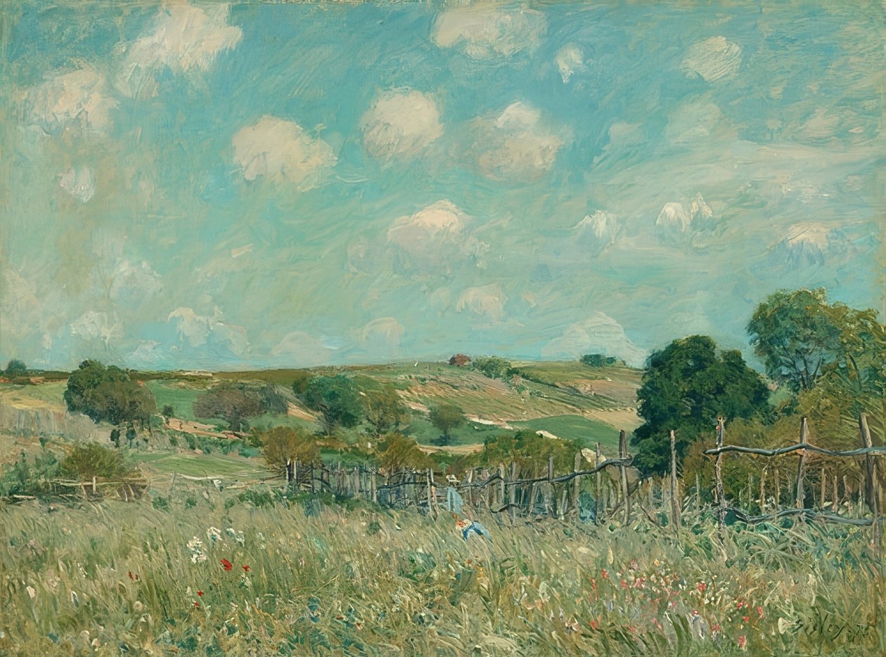De Weide. 1875 door Alfred Sisley