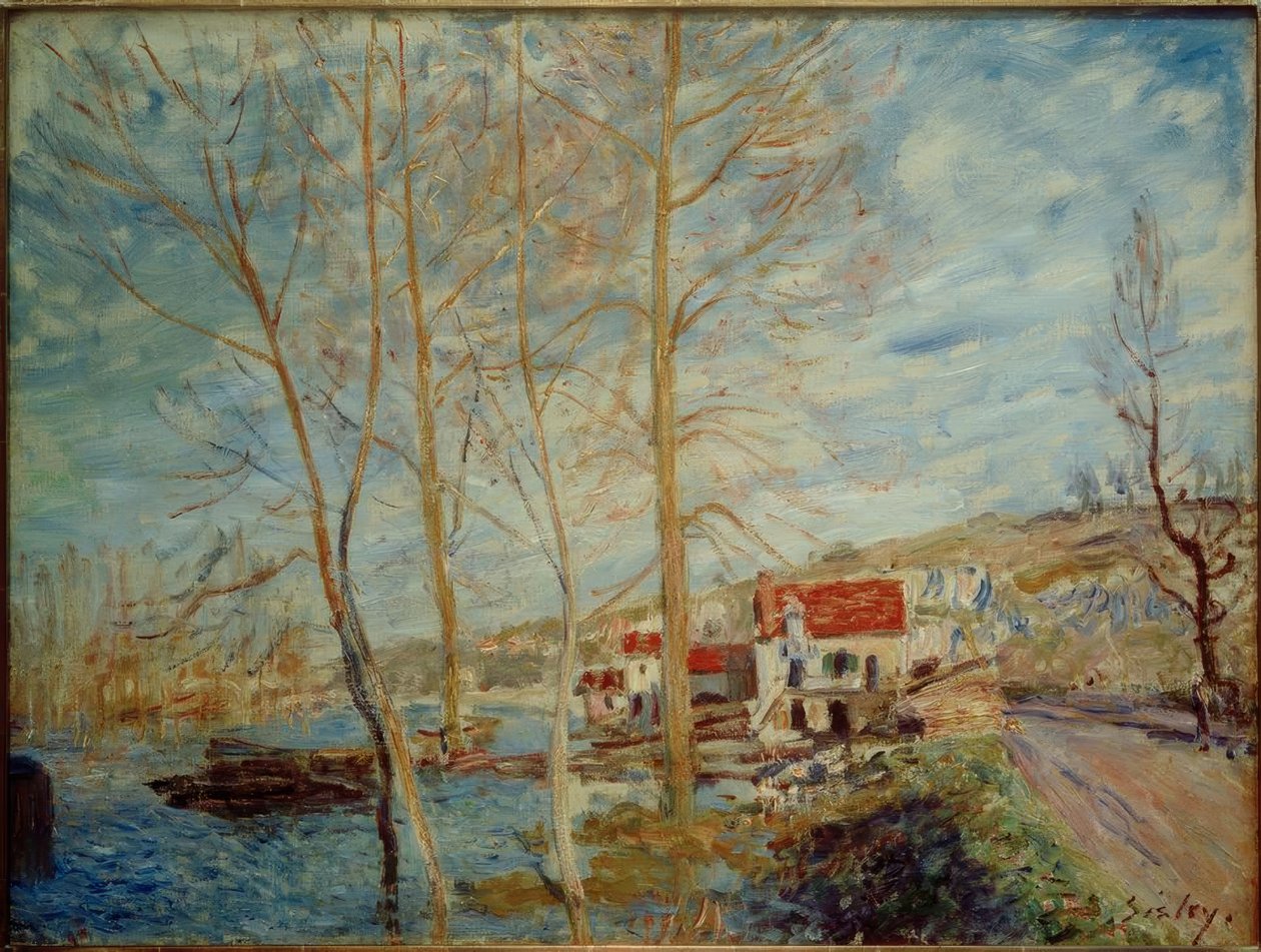 De overstroming in Moret door Alfred Sisley