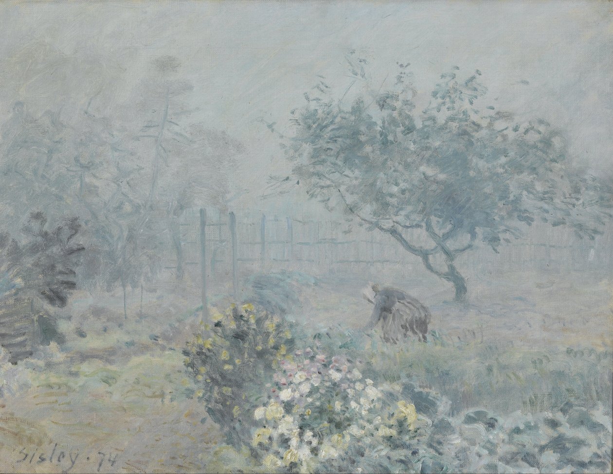 Le Brouillard, Voisins door Alfred Sisley