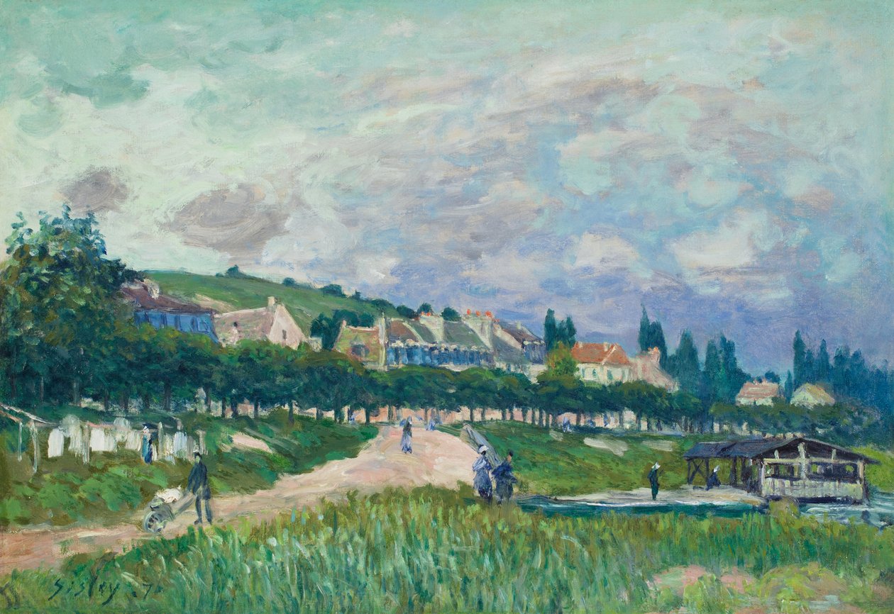 Het washuis door Alfred Sisley