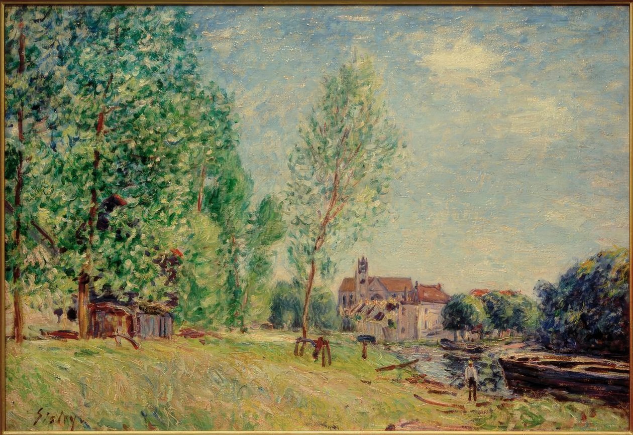Moret - de scheepswerf bij Matrat door Alfred Sisley