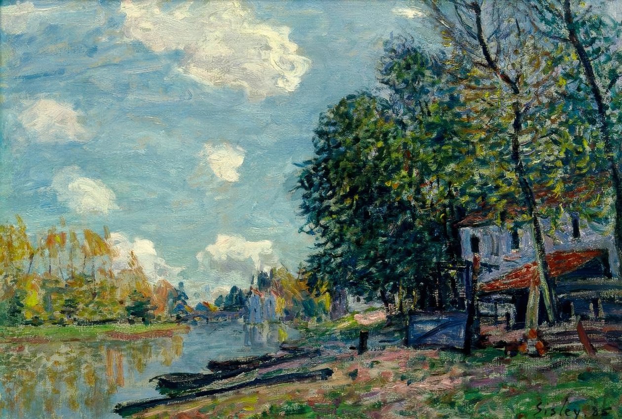 Moret - Oevers van de Loing door Alfred Sisley