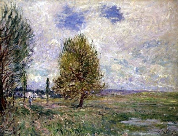 Vlakte bij Veneux door Alfred Sisley