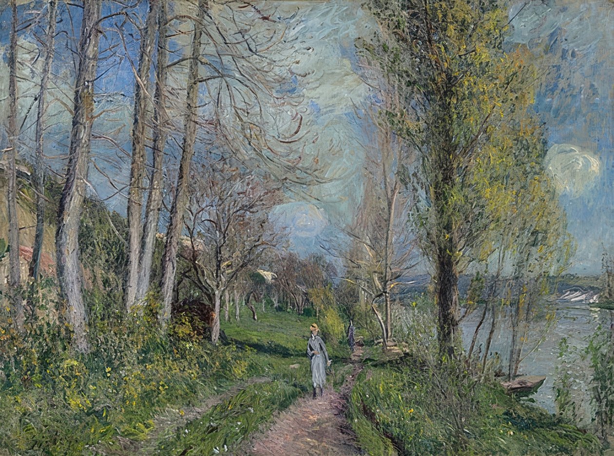 Seine-oevers bij By door Alfred Sisley