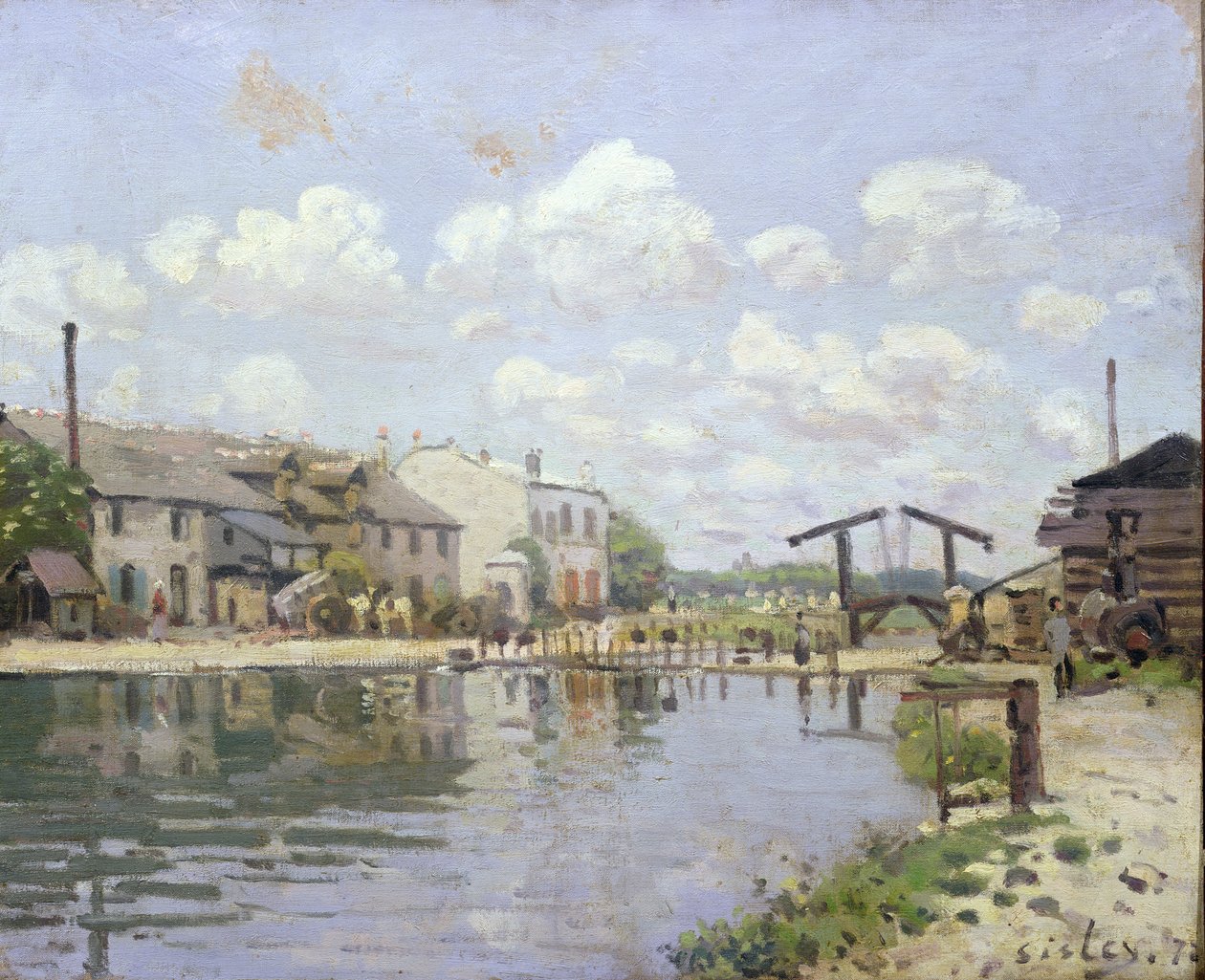 Het Canal Saint-Martin, Parijs door Alfred Sisley