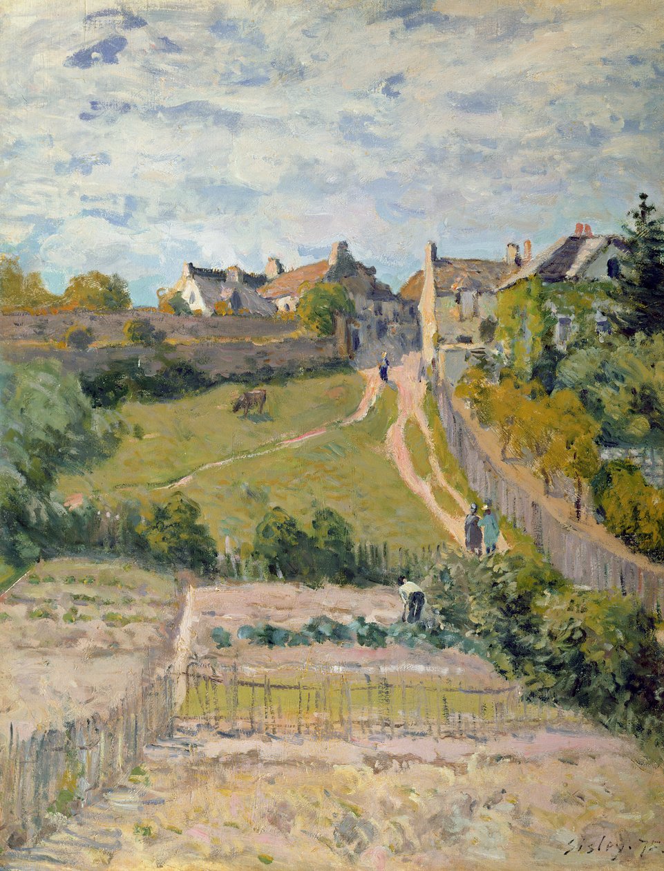 Het klimpad, 1875 door Alfred Sisley
