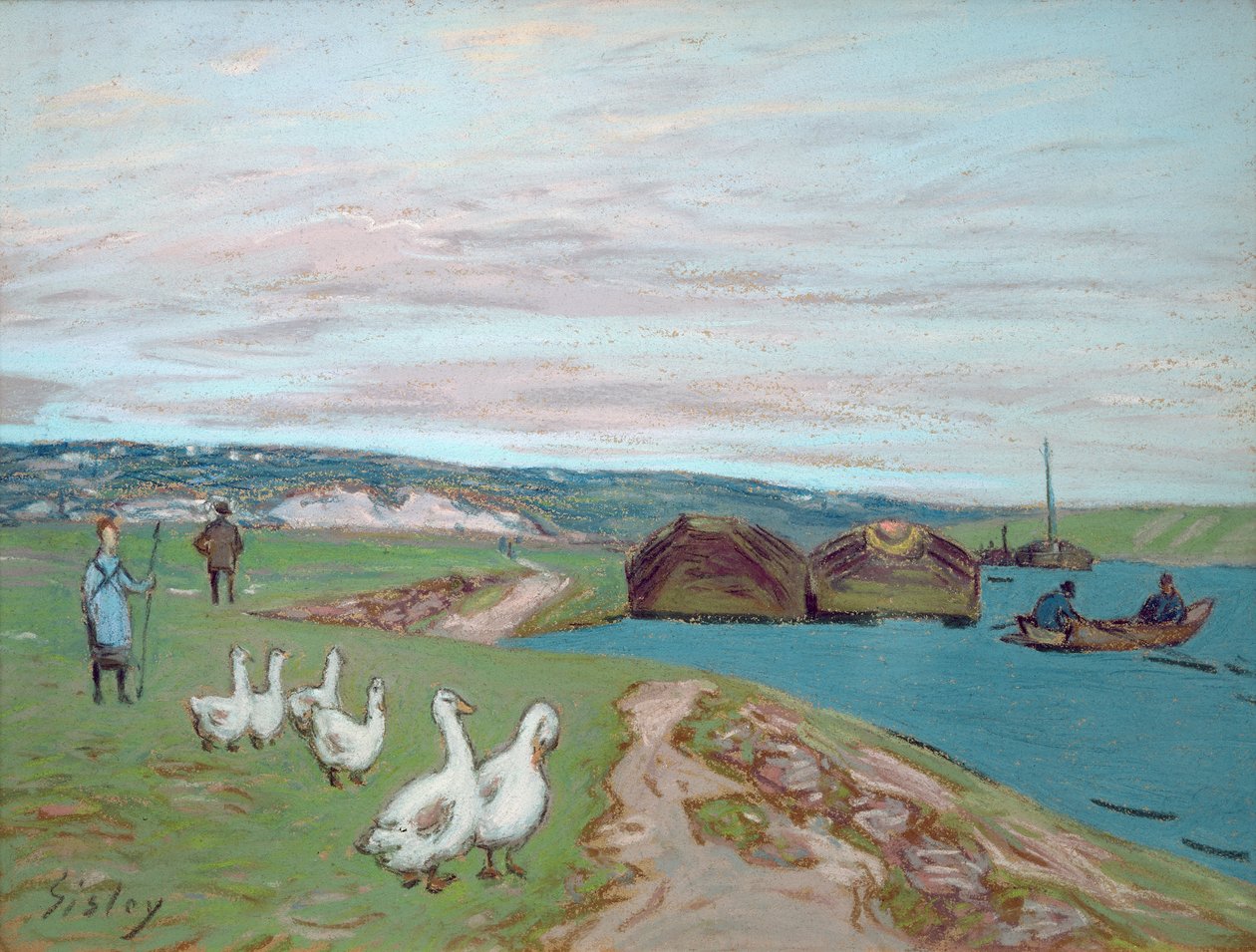 Het ganzenmeisje door Alfred Sisley