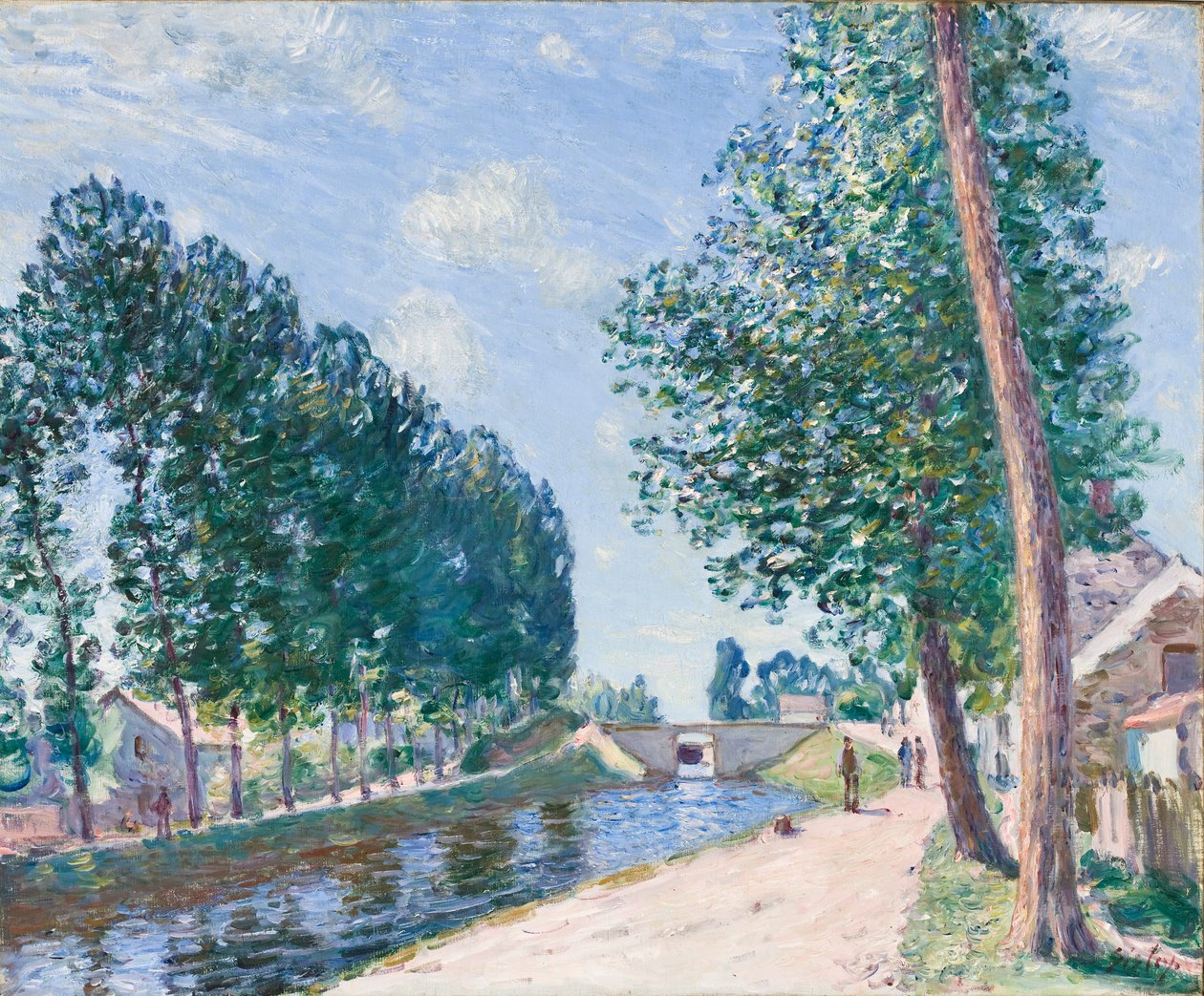 Het Loing-kanaal bij Moiret, c.1892 door Alfred Sisley