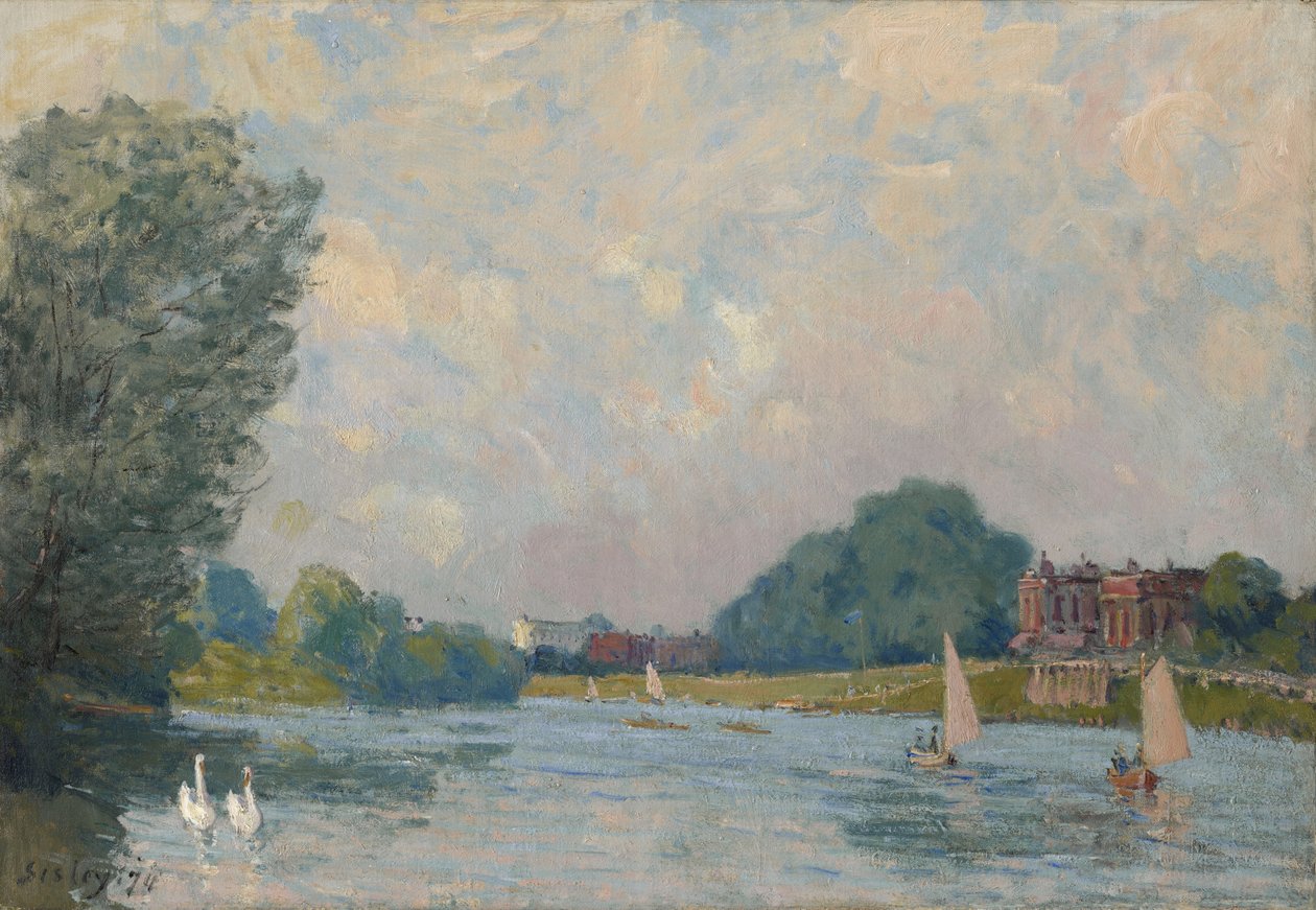 De Theems bij Hampton Court, 1874 door Alfred Sisley