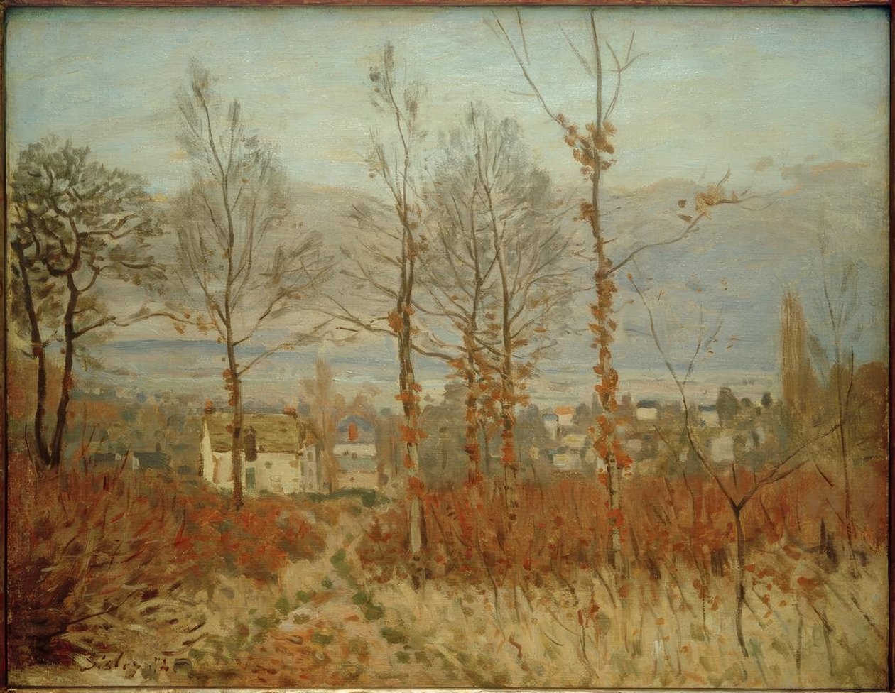 Uitzicht op Louveciennes in de herfst door Alfred Sisley
