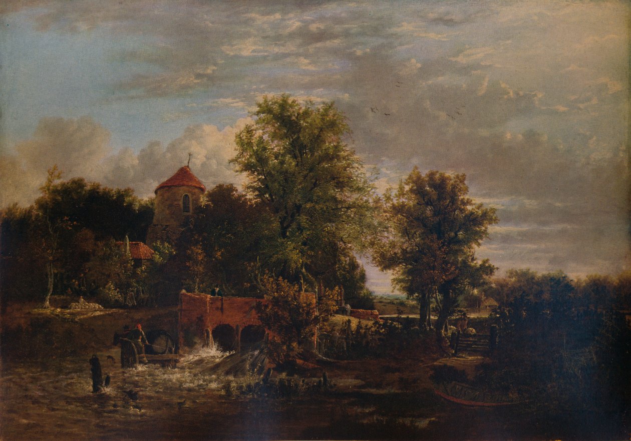 Sluispoort aan de Rivier Western, ca. 1832 door Alfred Stannard