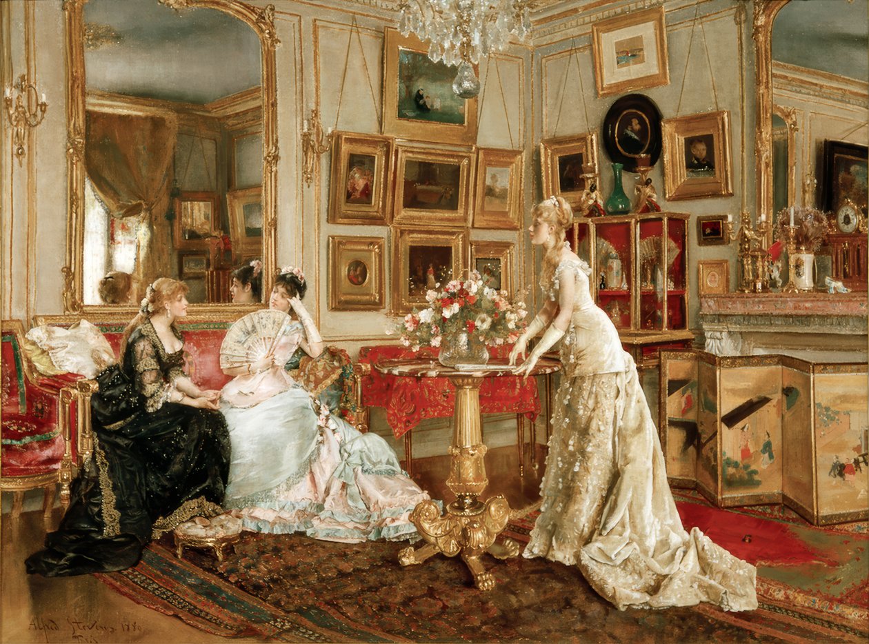 Het schrijfkamer van de schilder door Alfred Emile Stevens