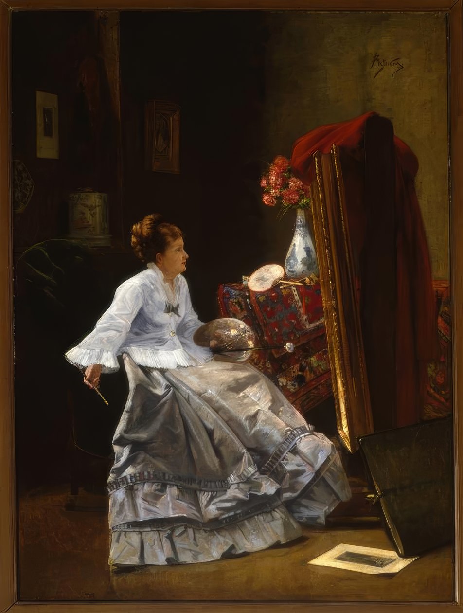 Dame aan haar ezel door Alfred Emile Stevens