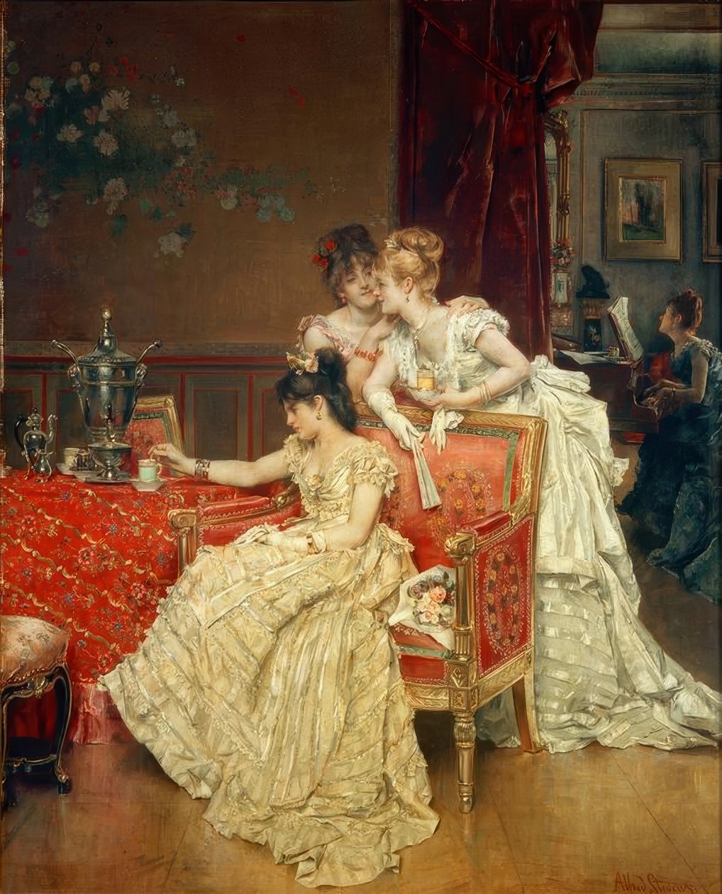 Alfred Stevens, De theekop door Alfred Emile Stevens