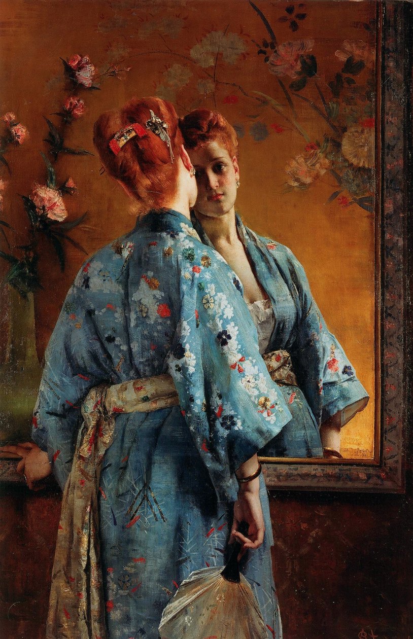 La Parisienne japonaise, ca. 1871-1874 door Alfred Emile Stevens