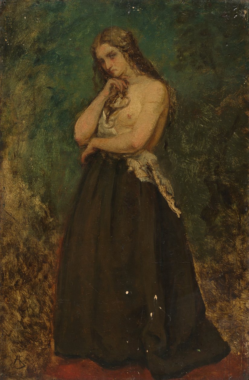 Studie van een model door Alfred Emile Stevens