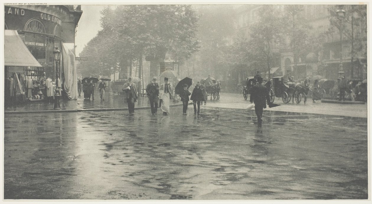 Een natte dag op de boulevard, Parijs door Alfred Stieglitz