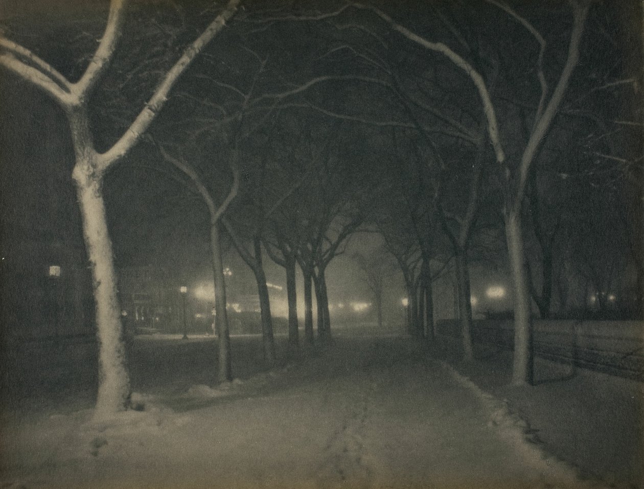 Een Ijzige Nacht, New York door Alfred Stieglitz