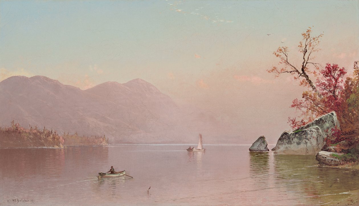 Herfstmist, Lake George door Alfred Thompson Bricher