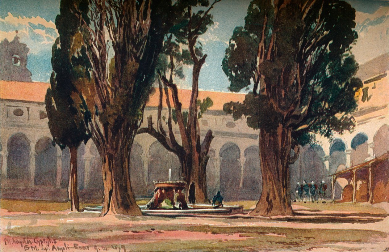 Santa Maria Degli Angeli, Rome, c1870 door Alfred Waterhouse
