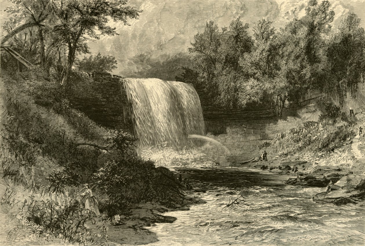 Watervallen van Minnehaha door Alfred Rudolph Waud