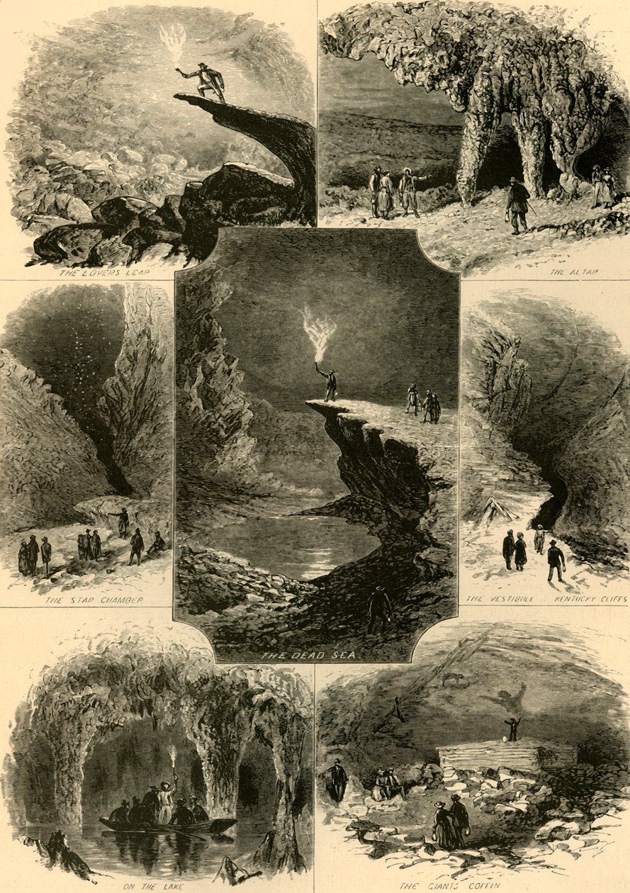 Scènes in Mammoth Cave door Alfred Rudolph Waud