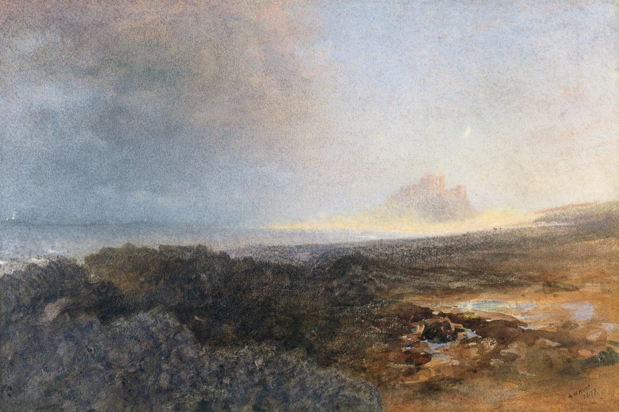 Bamburgh Castle, Northumberland door Alfred William Hunt